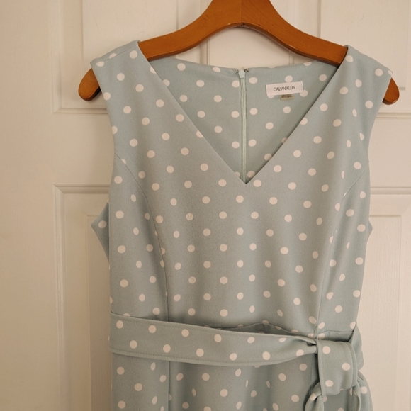 Calvin Klein Polka Dot Fit & Flare Sleeveless Dress - Picture 7 of 7